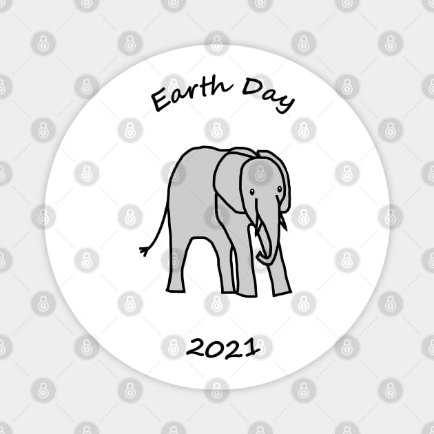 Earth Day 2021 Young Elephant Magnet by ellenhenryart